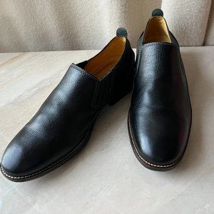 SANDRO pebbled black leather dress shoes men size 9 1/2 comfort soft gel soles